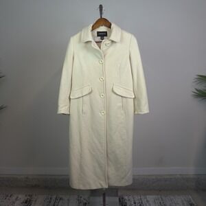 London Fog Wool Cashmere Trench Coat Beige Old Money Quiet Luxury Size 8P